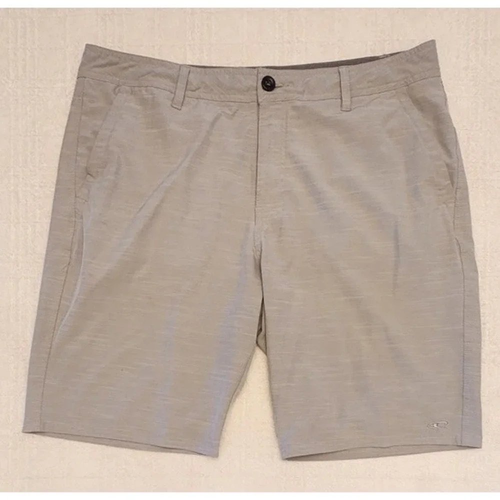 O'Neill Hybrid Shorts Mens 36 Gray Stretch Boardwalk Walk Flat Front Shorts Surf